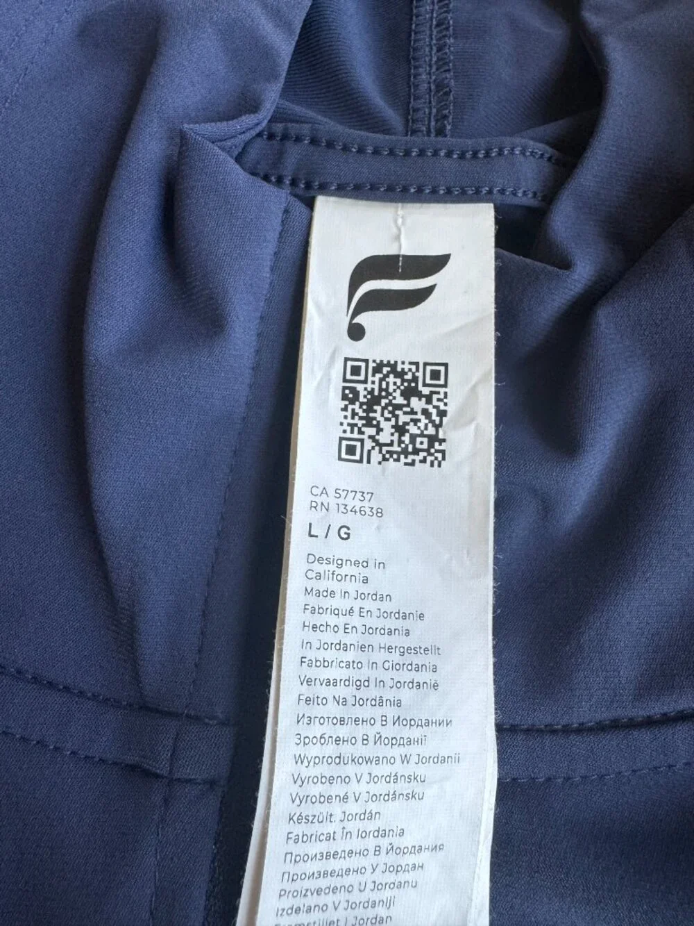 Fabletics Men's Blue Performance Hooded Zip Jacket Size Large NWOT